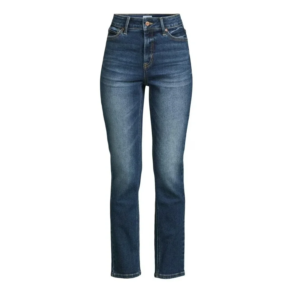 Time and Tru 16 Straight Leg Jeans Stretch Medium Wash Blue Flattering Classic
